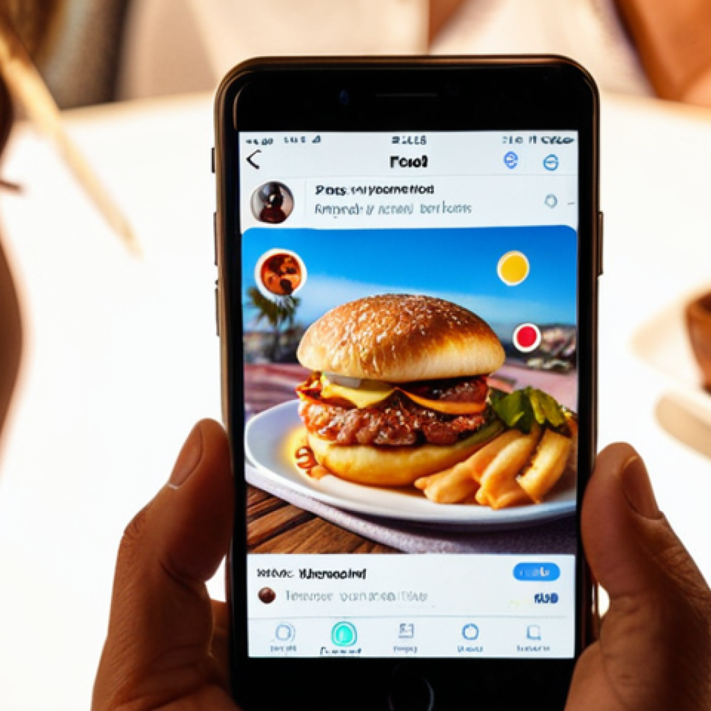 **

A person looking at a glowing smartphone showing a "perfect" social media feed filled with idealized images of food, travel, and parties. The person's face shows a mix of envy and a sense of disconnect. The background should be slightly blurred to emphasize the isolation.

**