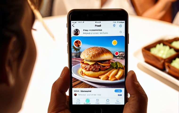 **

A person looking at a glowing smartphone showing a "perfect" social media feed filled with idealized images of food, travel, and parties. The person's face shows a mix of envy and a sense of disconnect. The background should be slightly blurred to emphasize the isolation.

**