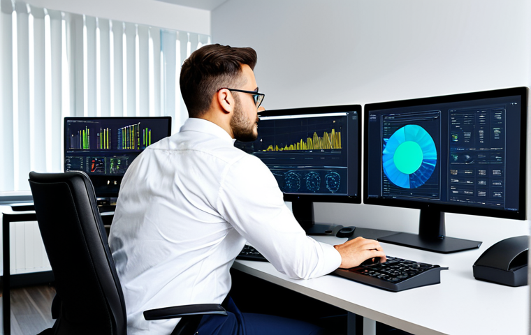 **

"A professional data analyst, fully clothed in business casual attire, working at a clean desk with multiple monitors displaying data visualizations. Modern office environment, safe for work, appropriate content, perfect anatomy, natural proportions, professional, family-friendly."

**